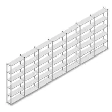 Vorteilsreihe Fachbodenregal Medium Duty 3000x7000x300 mm (hxbxt) 6 Ebenen verzinkt