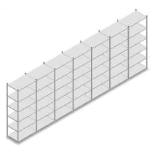 Vorteilsreihe Fachbodenregal Medium Duty 3000x7000x600 mm (hxbxt) 6 Ebenen verzinkt