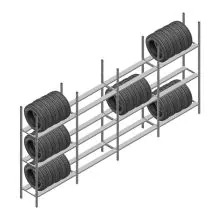 Vorteilsreihe Reifenregal Medium Duty 2000x4000x600 mm (hxbxt) 3 Ebenen