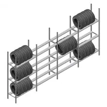 Vorteilsreihe Reifenregal Medium Duty 2200x4000x600 mm (hxbxt) 3 Ebenen