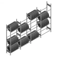 Vorteilsreihe Reifenregal Heavy Duty 2500x4000x400 mm (hxbxt) 4 Ebenen