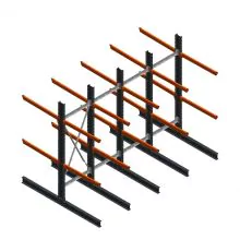 Vorteilsreihe schweres Kragarmregal beidseitig 3000x4082x1200mm (hxbxt) 2 Ebenen