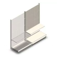Wandregal mit Perforation Tego 1800x1000x470 mm (hxbxt) 2 Ebenen RAL9001 Anbauregal
