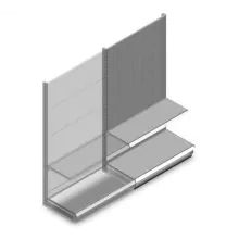 Wandregal mit Perforation Tego 1800x1000x470 mm (hxbxt) 2 Ebenen RAL9006 Anbauregal