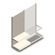 Wandregal mit Perforation Tego 2200x1000x570 mm (hxbxt) 2 Ebenen RAL9001 Anfangsregal