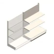 Wandregal Tego 1400x1000x470 mm (hxbxt) 3 Ebenen RAL9001 Anbauregal