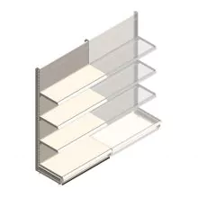 Wandregal Tego 1800x1000x470 mm (hxbxt) 4 Ebenen RAL9001 Anfangsregal