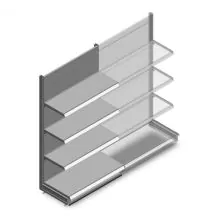 Wandregal Tego 1800x1000x470 mm (hxbxt) 4 Ebenen RAL9006 Anfangsregal