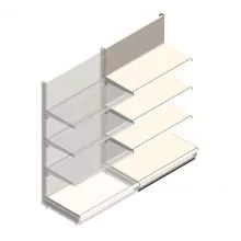 Wandregal Tego 1800x1000x570 mm (hxbxt) 4 Ebenen RAL9001 Anbauregal