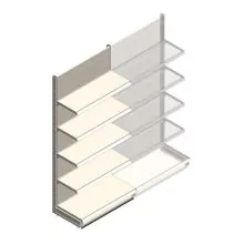 Wandregal Tego 2200x1000x470 mm (hxbxt) 5 Ebenen RAL9001 Anfangsregal