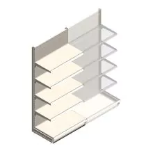 Wandregal Tego 2200x1000x570 mm (hxbxt) 5 Ebenen RAL9001 Anfangsregal