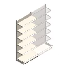 Wandregal Tego 2400x1000x470 mm (hxbxt) 6 Ebenen RAL9001 Anfangsregal