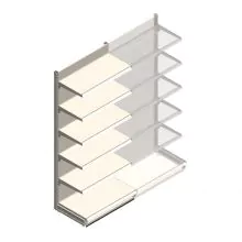 Wandregal Tego 2400x1000x570 mm (hxbxt) 6 Ebenen RAL9001 Anfangsregal