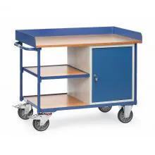 Werkstattwagen 400 kg mit 1 Schrank und 3 Ladeflächen 1120x650 mm