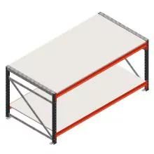 Werkbank Weitspannregal zweilagig Anfangsregal 1965x1000x900 mm (LxBxH) Rahmen nicht vormontiert