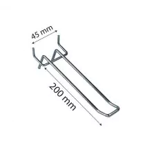 Ladenregal Displayhaken, Perfohaken 200 mm doppelt 4,0mm Durchmesser