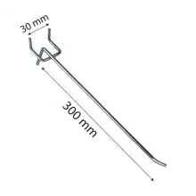 Ladenregal Displayhaken, Perfohaken 300 mm einfach 4,8mm Durchmesser