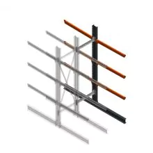 Schweres Kragarmregal, doppelseitig 3000x800x1200mm (hxbxt) 3 Ebenen Anbauregal