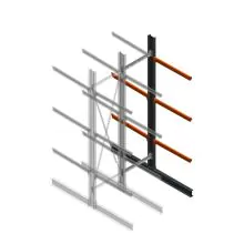 Schweres Kragarmregal doppelseitig 4000x1000x1200mm (hxbxt) 3 Ebenen Anbauregal