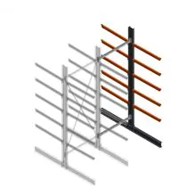 Schweres Kragarmregal doppelwandig 4000x1500x1200mm (HxBxT) 5 Ebenen Anbauregal