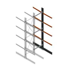 Schweres Kragarmregal doppelseitig 5000x1200x1200mm (hxbxt) 4 Ebenen Anbauregal