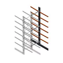 Schweres Kragarmregal doppelseitig 5000x1200x1200mm (hxbxt) 6 Ebenen Anbauregal