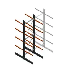 Schweres Kragarmregal doppelseitig 5000x1500x1200mm (hxbxt) 4 Ebenen Anfangsregal