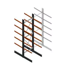 Schweres Kragarmregal beidseitig 5000x1500x1200mm (hxbxt) 5 Ebenen Anfangsregal