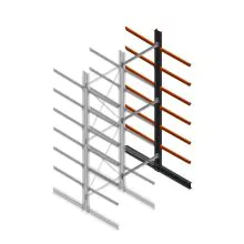 Schweres Kragarmregal doppelseitig 5000x1500x1200mm (hxbxt) 6 Ebenen Anbauregal