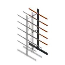 Schweres Kragarmregal beidseitig 5000x800x1200mm (hxbxt) 5 Ebenen Anbauregal
