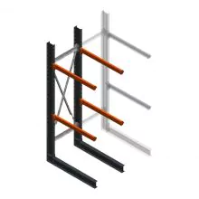 Schweres Kragarmregal einseitig 3000x800x1200mm (hxbxt) 2 Ebenen Anfangsregal