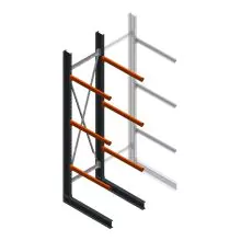 Schweres Kragarmregal, einseitig 4000x1000x1200mm (hxbxt) 3 Ebenen Anfangsregal