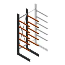 Schweres Kragarmregal einseitig 4000x1000x1200mm (hxbxt) 5 Ebenen Anfangsregal