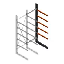 Schweres Kragarmregal einseitig 4000x1200x1200mm (hxbxt) 5 Ebenen Anbauregal