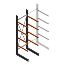 Schweres Kragarmregal einseitig 4000x1200x1200mm (hxbxt) 4 Ebenen Anfangsregal