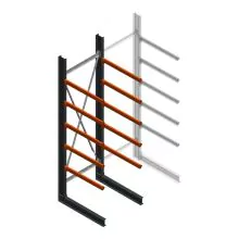 Schweres Kragarmregal einseitig 4000x1200x1200mm (hxbxt) 5 Ebenen Anfangsregal