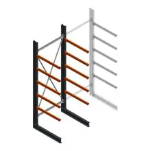 Schweres Kragarmregal einseitig 4000x1500x1200mm (hxbxt) 5 Ebenen Anfangsregal