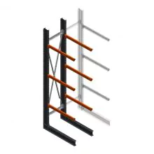 Schweres Kragarmregal einseitig 4000x800x1200mm (hxbxt) 3 Ebenen Anfangsregal