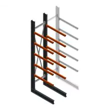 Schweres Kragarmregal einseitig 4000x800x1200mm (hxbxt) 5 Ebenen Anfangsregal