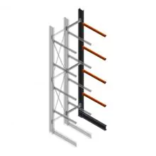 Schweres Kragarmregal einseitig 5000x800x1200mm (hxbxt) 4 Ebenen Anbauregal