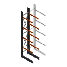 Schweres Kragarmregal einseitig 5000x800x1200mm (hxbxt) 4 Ebenen Anfangsregal