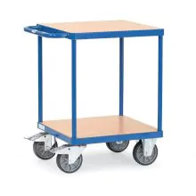 Schwerer Tischwagen 500 kg mit 2 Holzetagen 600x600