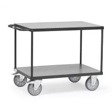 Schwerer Tischwagen 600 kg mit 2 Holzetagen 1200x800 anthrazit