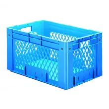 Schwere stapelbare Transportkiste VTK1 600x400x320 mm (lxbxh) blau