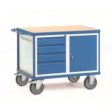 Schwerer Werkstattwagen 600 kg mit 4 Schubladen und 1 Schrank 1050x700 mm