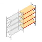 Weitspannregal AR 2500x1610x600 mm (hxbxt) 4 Ebenen verzinkt Anbauregal mit vormontierten Rahmen