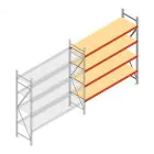 Weitspannregal AR 2500x2010x600 mm (hxbxt) 4 Ebenen verzinkt Anbauregal mit vormontierten Rahmen