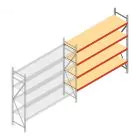Weitspannregal AR 2500x2700x600 mm (hxbxt) 4 Ebenen verzinkt Anbauregal mit vormontierten Rahmen