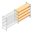 Weitspannregal AR 2500x2700x800 mm (hxbxt) 4 Ebenen verzinkt Anbauregal