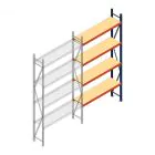 Weitspannregal AR 3000x1610x400 mm (hxbxt) 4 Ebenen blau Anbauregal